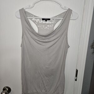 Express Light Gray Tank Top with Sequin Back